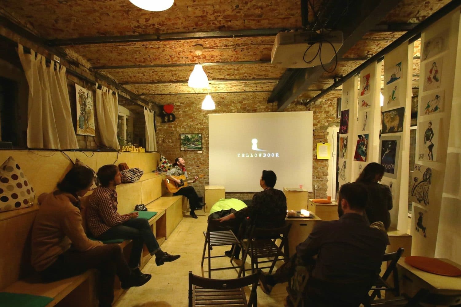 Art at the Yellow Door at The Yellow Door, Moscow, 2018.